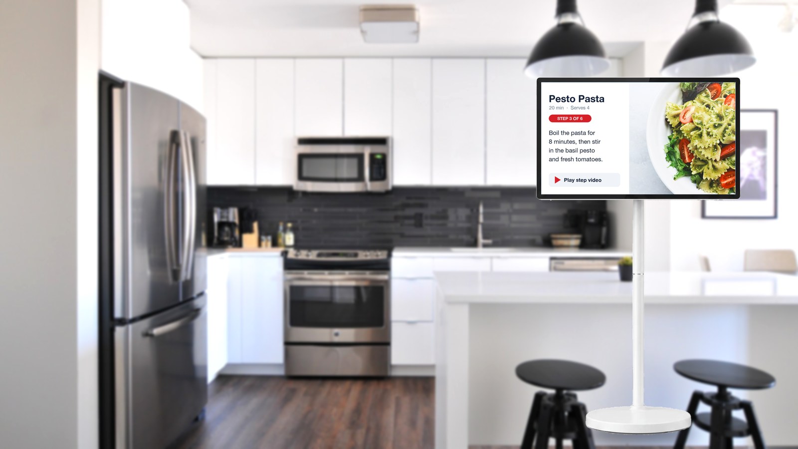 ATVI ANI-32 showing a recipe in a kitchen